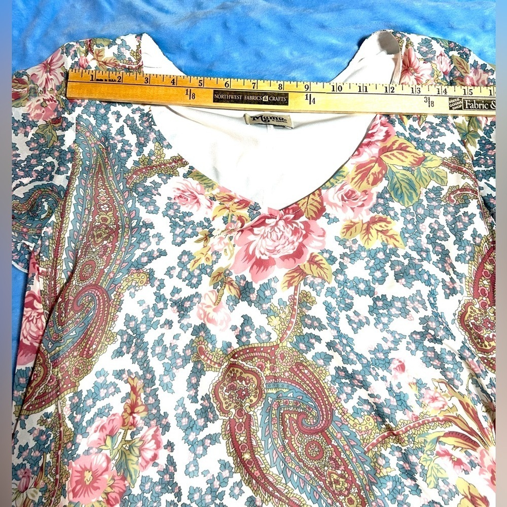Show‎ Me Your Mumu Floral Paisley Babydoll Dress Flutter Sleeve Boho Festival XS - Picture 9 of 11